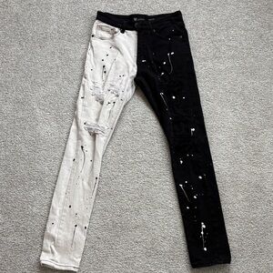 Two-Tone Black and White Men’s Jeans